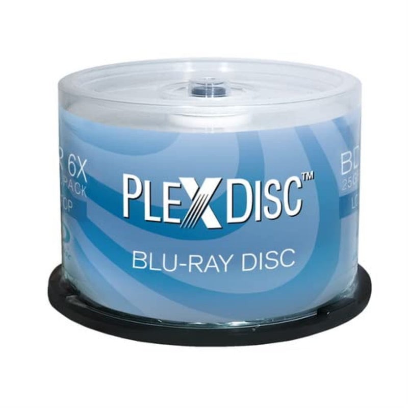 PlexDisc 633-814 25 GB 6X Blu-ray Logo Top Single Layer Recordable Disc BD-R, 50-Disc Spindle - Image 1